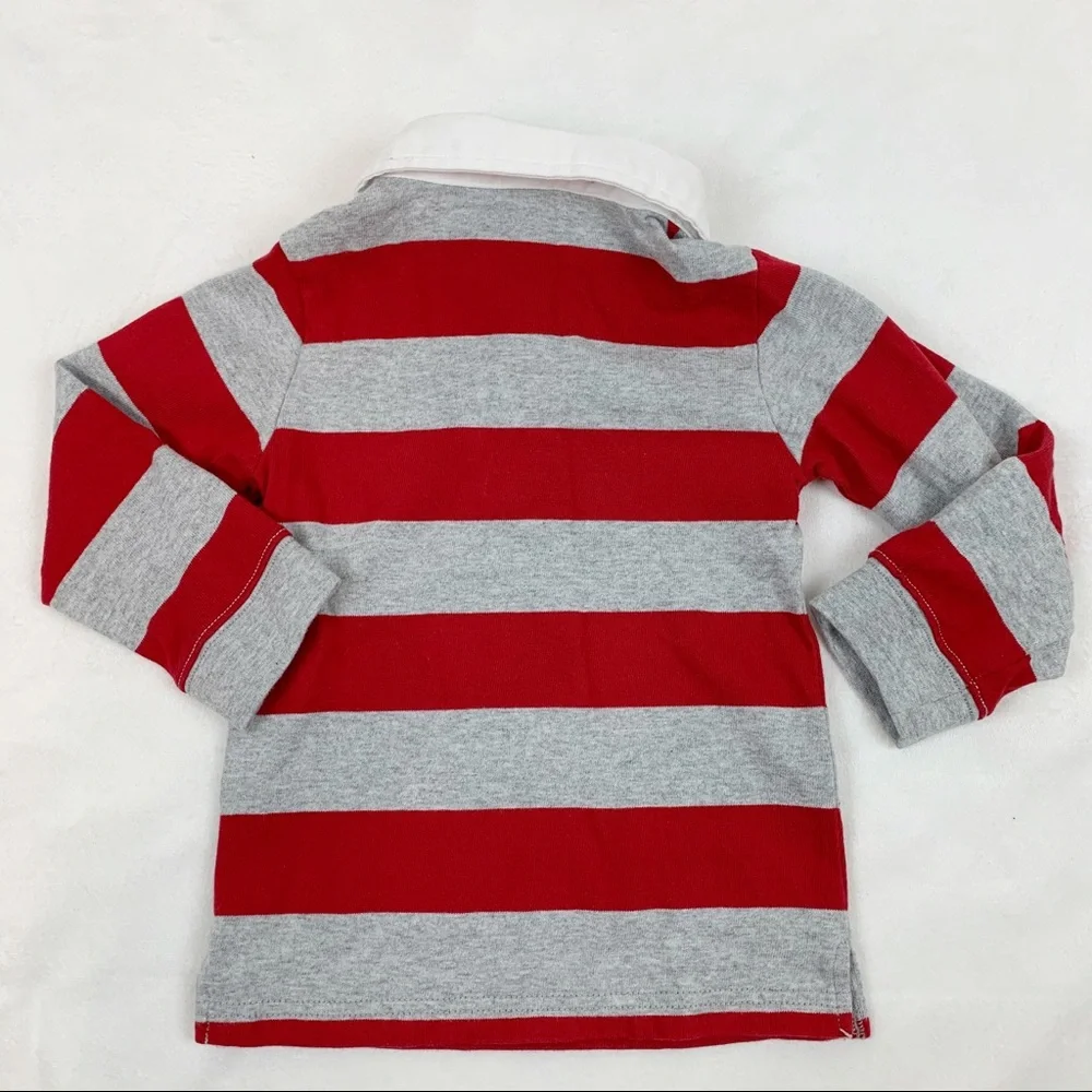Gymboree long sleeve striped patch‎ polo shirt